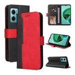 For Xiaomi Redmi Note 11E Stitching-Color Horizontal Flip Leather Case(Red)