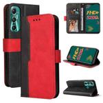 For Infinix Hot 11 Stitching-Color Horizontal Flip Leather Case(Red)