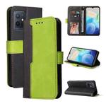 For vivo Y55 5G/Y75 5G/T1 5G  Stitching-Color Horizontal Flip Leather Case(Green)