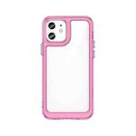 Colorful Series Acrylic + TPU Phone Case For iPhone 12(Transparent Pink)