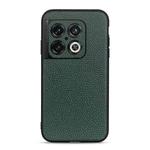 For OnePlus 10 Pro Accurate Hole Litchi Texture Genuine Leather Phone Case(Green)