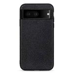 For Google Pixel 7 Accurate Hole Litchi Texture Genuine Leather Phone Case(Black)