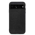 For Google Pixel 7 Pro Accurate Hole Litchi Texture Genuine Leather Phone Case(Black)