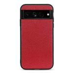 For Google Pixel 7 Pro Accurate Hole Litchi Texture Genuine Leather Phone Case(Red)