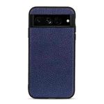 For Google Pixel 7 Pro Accurate Hole Litchi Texture Genuine Leather Phone Case(Blue)