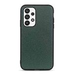 For Samsung Galaxy A73 5G Accurate Hole Litchi Texture Genuine Leather Phone Case(Green)
