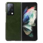 For Huawei Mate X2 Genuine Leather Double Color Crazy Horse Phone Case(Green)