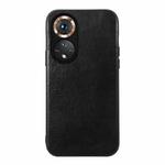 For Honor 50 Genuine Leather Double Color Crazy Horse Phone Case(Black)