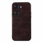 For Honor 60 Pro Genuine Leather Double Color Crazy Horse Phone Case(Coffee)