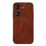 For Honor 60 Pro Genuine Leather Double Color Crazy Horse Phone Case(Brown)