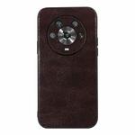 For Honor Magic4 Genuine Leather Double Color Crazy Horse Phone Case(Coffee)