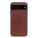 For Google Pixel 7 Pro Accurate Hole Lambskin Texture Genuine Leather Phone Case(Brown)