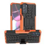 For Motorola Moto G Stylus 2022 4G Tire Texture TPU + PC Phone Case with Holder(Orange)