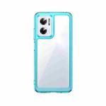 For Xiaomi Poco M4 5G Colorful Series Acrylic + TPU Phone Case(Transparent Blue)