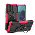 For Motorola Moto G71 5G Armor Bear Shockproof PC + TPU Phone Case(Rose Red)