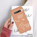 For Galaxy S10+ Enjoy Love Pattern Frosted TPU Protective Case(Coral Orange)