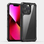 For iPhone 12 Pro Max Transparent PC + TPU Shockproof Phone Case(Black)