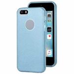 For iPhone 5 & 5s & SE TPU Glitter All-inclusive Protective Case(Blue)