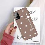 For Galaxy S20+ Smiling Love Heart Pattern Frosted TPU Protective Case(Khaki)