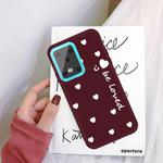 For Galaxy S20 Ultra Smiling Love Heart Pattern Frosted TPU Protective Case(Wine Red)