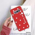 For Galaxy S10 Smiling Love Heart Pattern Frosted TPU Protective Case(Red)