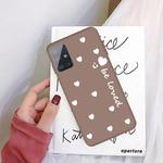 For Galaxy A71 Smiling Love Heart Pattern Frosted TPU Protective Case(Khaki)