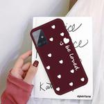 For Galaxy A51 Smiling Love Heart Pattern Frosted TPU Protective Case(Wine Red)