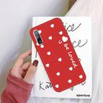 For Galaxy A50 Smiling Love Heart Pattern Frosted TPU Protective Case(Red)