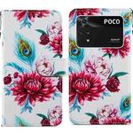 For Xiaomi Poco M4 Pro Painted Pattern Horizontal Flip Leather Phone Case(Peacock Flower)