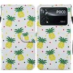 For Xiaomi Poco M4 Pro 5G Painted Pattern Horizontal Flip Leather Phone Case(Pineapple)