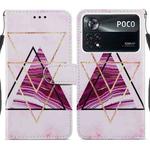 For Xiaomi Poco M4 Pro 5G Painted Pattern Horizontal Flip Leather Phone Case(Marble)