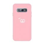 For Galaxy S10 Little Pig Pattern Frosted TPU Protective Case(Pink)