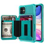For iPhone 11 Zipper Wallet Card Bag PU Back Case (Green)