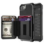 For iPhone SE 2022 / SE 2020 / 8 / 7 / 6 / 6s Zipper Wallet Card Bag PU Back Case(Black)