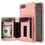Zipper Wallet Card Bag PU Back Case For iPhone 7 Plus / 8 Plus / 6 Plus(Rose Gold)