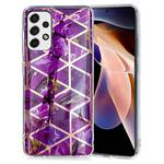 For Samsung Galaxy A13 4G Electroplating Pattern TPU Phone Case(Purple Rhombus)