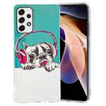 For Samsung Galaxy A13 4G Luminous TPU Protective Phone Case(Headset Dog)