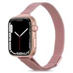 Milanese Small Waist Watch Band For Apple Watch Series 8&7 41mm / SE 2&6&SE&5&4 40mm / 3&2&1 38mm(Rose Pink)