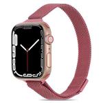 Milanese Small Waist Watch Band For Apple Watch Ultra 49mm / Series 8&7 45mm / SE 2&6&SE&5&4 44mm / 3&2&1 42mm(Water Red)