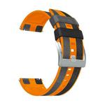 22mm Double Patch Leather Tricolor Watch Band for Huawei Watch GT 3 46mm(Black Orange Grey)