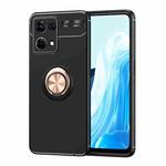 For OPPO Reno7 4G Metal Ring Holder 360 Degree Rotating TPU Phone Case(Black Gold)