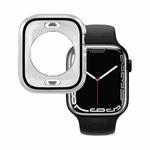 PC + Tempered Glass Film Waterproof Watch Case with Lower Cover For Apple Watch Series 8 / 7 45mm(Frosted Transparent)