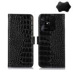 For Xiaomi Redmi 10C / 10 India Crocodile Top Layer Cowhide Leather Phone Case(Black)