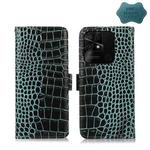 For Xiaomi Redmi 10C / 10 India Crocodile Top Layer Cowhide Leather Phone Case(Green)