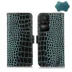 For Xiaomi Redmi K40S Crocodile Top Layer Cowhide Leather Phone Case(Green)