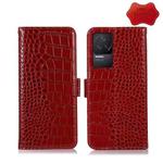 For Xiaomi Redmi K50 / K50 Pro Crocodile Top Layer Cowhide Leather Phone Case(Red)