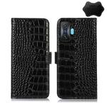 For Xiaomi Redmi K50 Gaming Crocodile Top Layer Cowhide Leather Phone Case(Black)