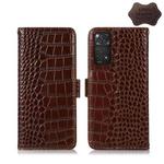 For Xiaomi Redmi Note 11 4G/11S 4G Global Crocodile Top Layer Cowhide Leather Phone Case(Brown)