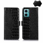 For Xiaomi Redmi Note 11E / 10 5G Crocodile Top Layer Cowhide Leather Phone Case(Black)