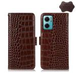 For Xiaomi Redmi Note 11E / 10 5G Crocodile Top Layer Cowhide Leather Phone Case(Brown)